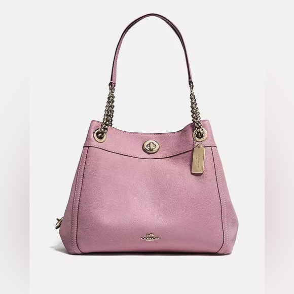 Coach Handbags - Coach 36855 Turnlock Edie in Pink  Leather Shoulder Bag/gun Metal/